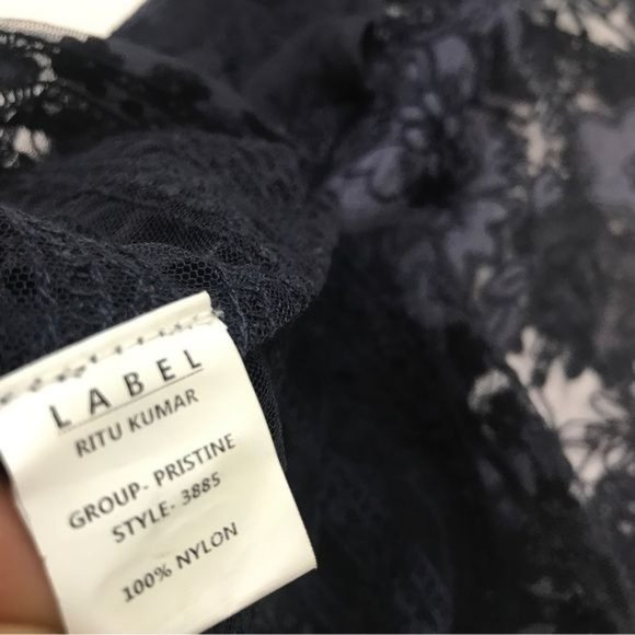 LABEL RITU KUMAR Mesh Floral Embroidered Top Size 2 - Picture 7 of 12